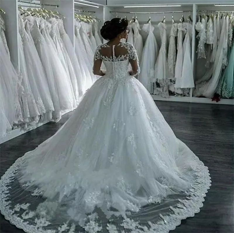  Wedding Dress Stand Collar Waist Slim