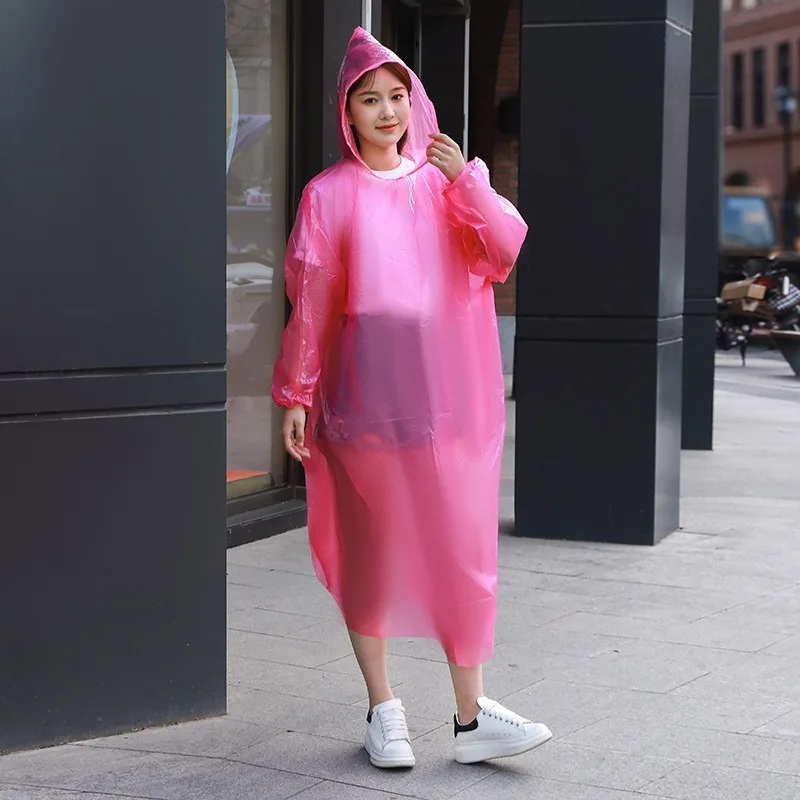 hot selling outdoor waterproof raincoat pe disposable raincoat for walking
