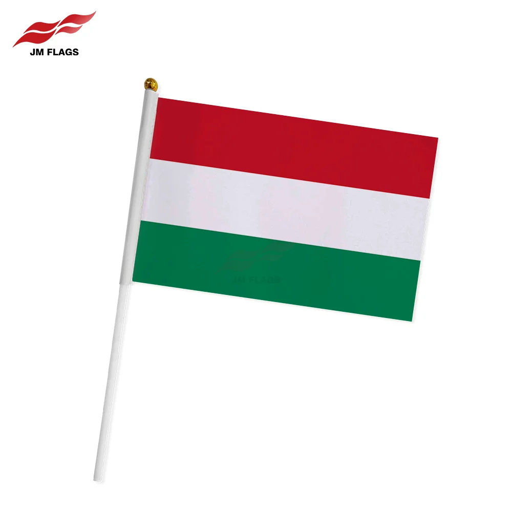 Wholesale Low Price Hungary Flag Design Custom Hand Waterproof Waving Flag