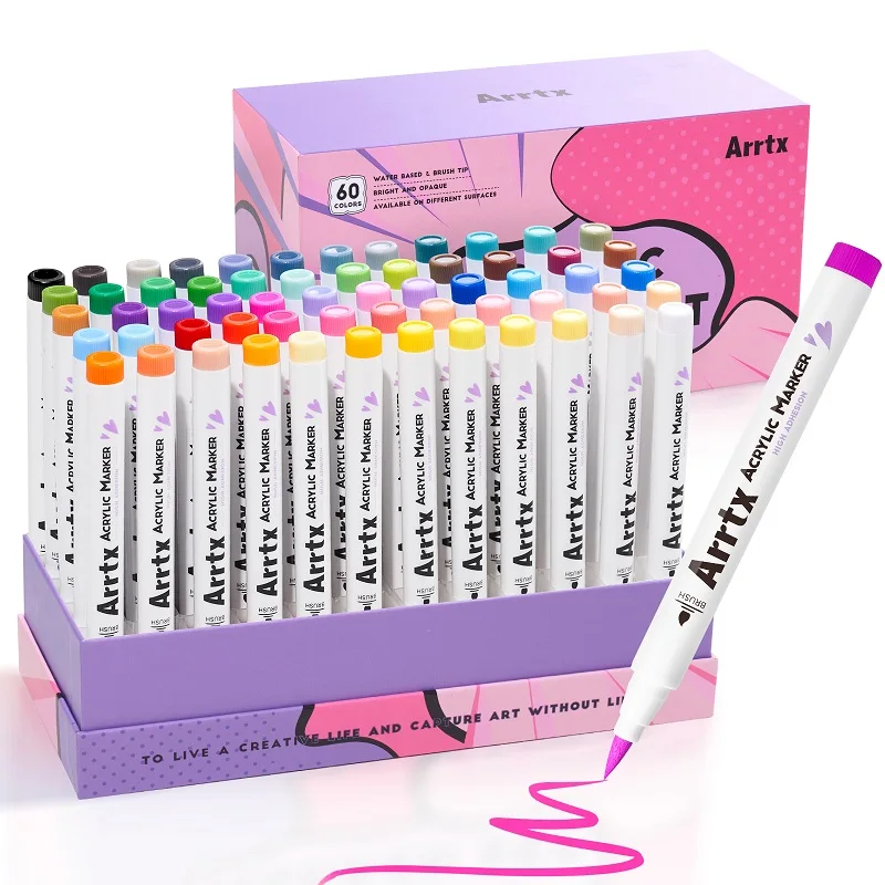 Arrtx AACM-0560B Paint Pens Acrylic Paint Marker Pen Artist Grade 60 Anime Colors