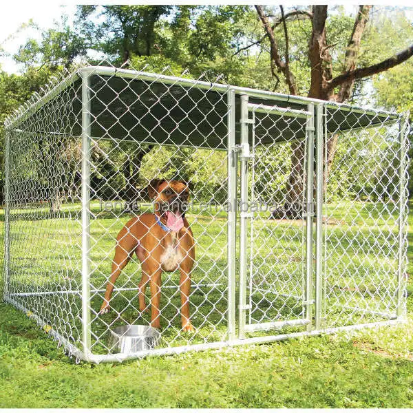 Outdoor Large Dog Kennel 5*6*10ft Galvanized Heavy Duty Dogs House with Water-Resistant Cover