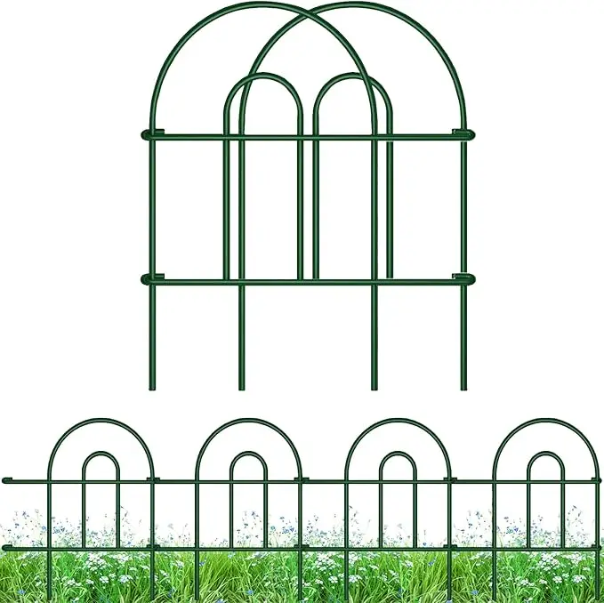 Decorative Garden Iron Fence Rustproof Green Iron Landscape Wire Folding Fencing Flower Bed Animal Barrier