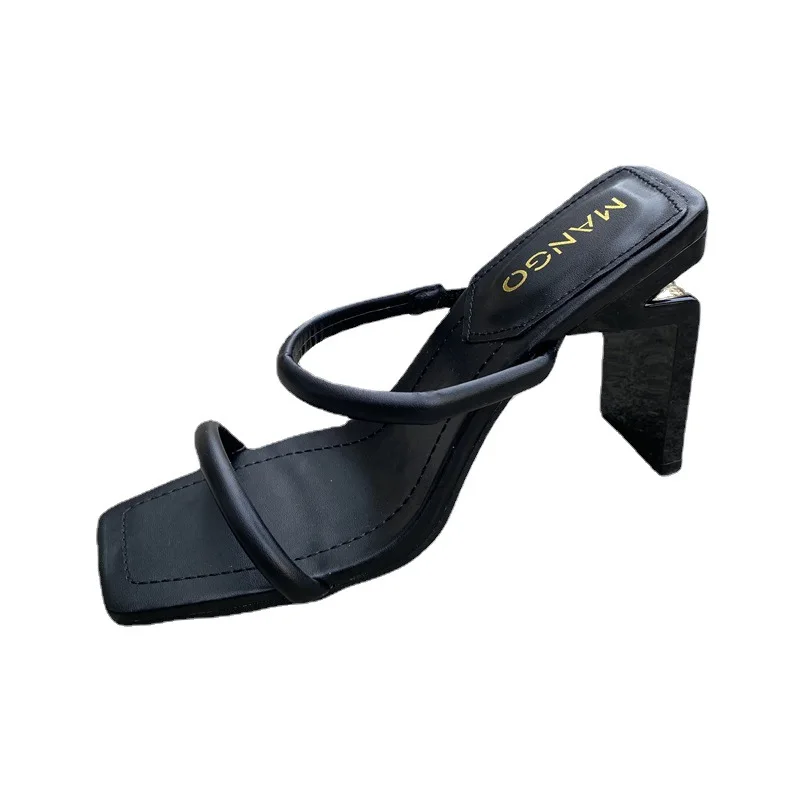 2023 Summer New Arrival Open Toe High-Heel Slides Slippers Big Size Ladies Shoe Girl Outdoor Women Fashion Thick Heel Sandals
