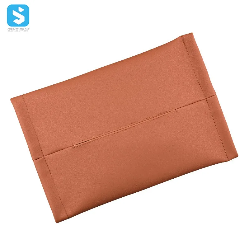 PU Leather Universal Car Tissue Box Cover Chair Back Hanging Type Car Tissue Box Armrest Box Towel Tissue Storage Case