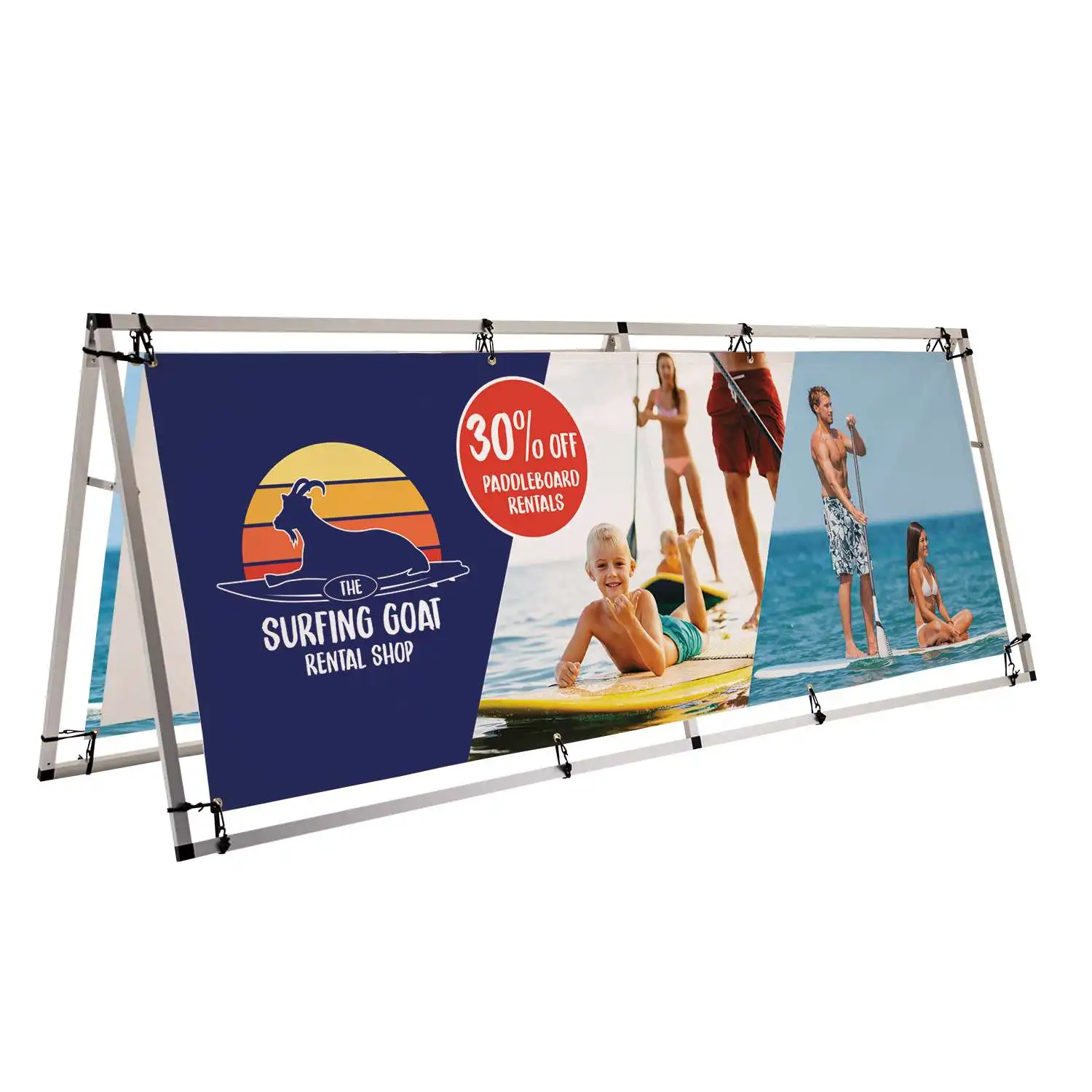 Branded Double Sided Printed Horizontal Square Pop Up Banner Rectangle A Frame Banner for Advertising