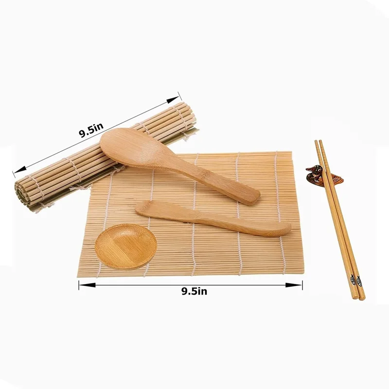 New DIY Sushi Tools Bamboo Rolling Sauce Dish Round Sushi Cone 24-piece Nori Rice Set