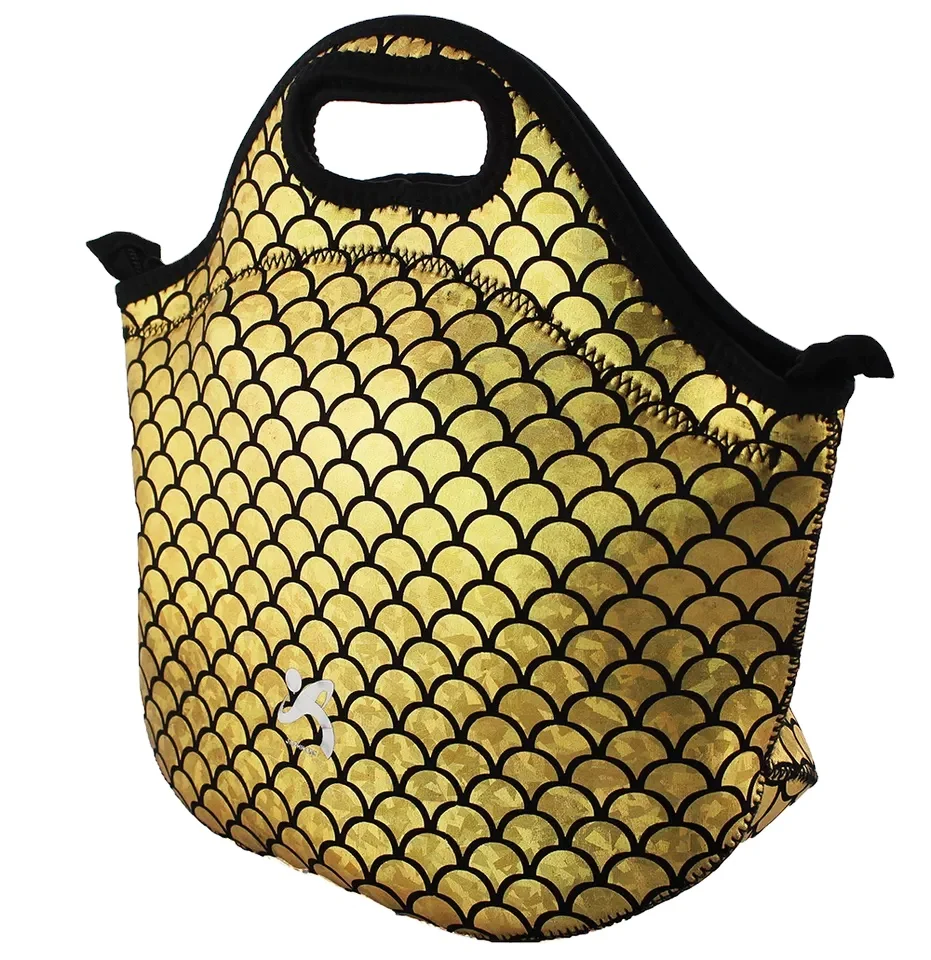 Neoprene Sublimation lunch bag Insulated Regular size neoprene lunch box tote bag with sublimation printing