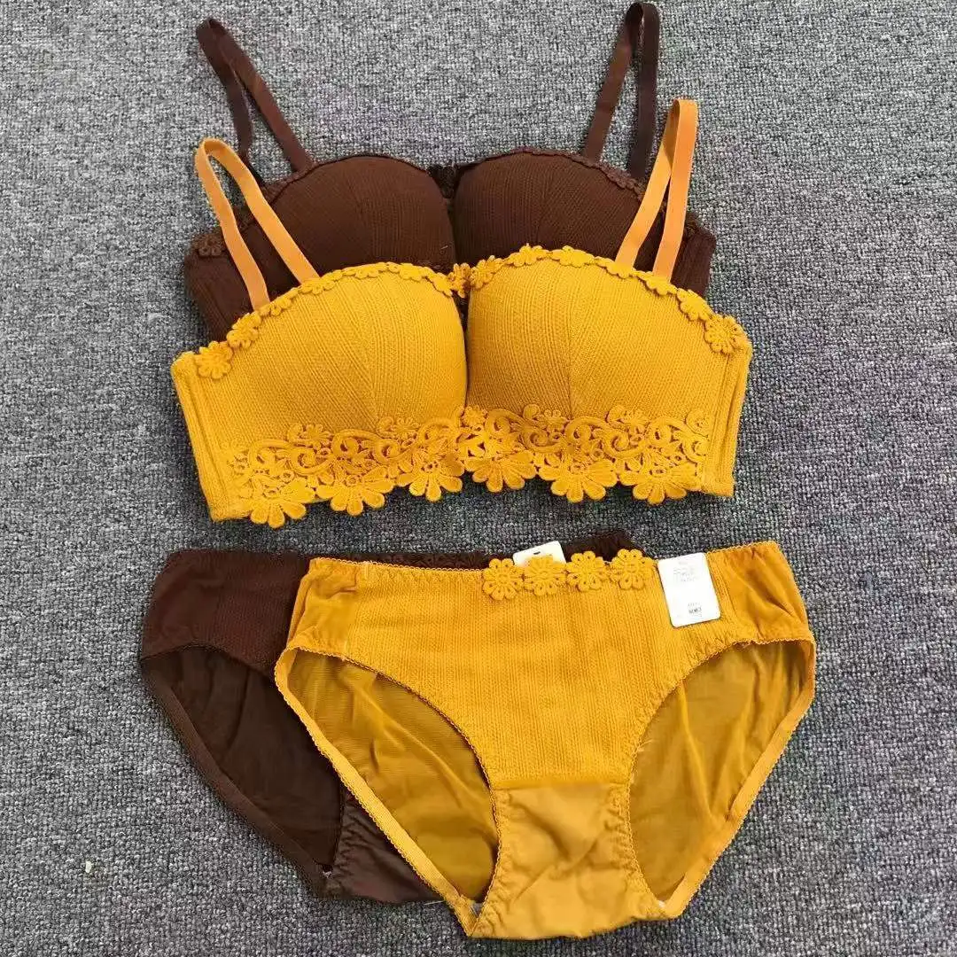 Professional Hot Custom Underwear Set Women Sweet cotton Bra and Panty Set Women Bra And Panty