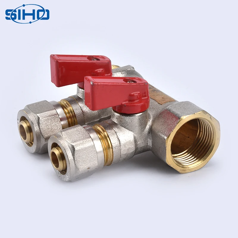 Water 2 Ways Manifolds Fittings High Pressure Safety Brass Floor Heating Parts Drain Manifold /brass Manifold/manifoldfor CN;ZHE