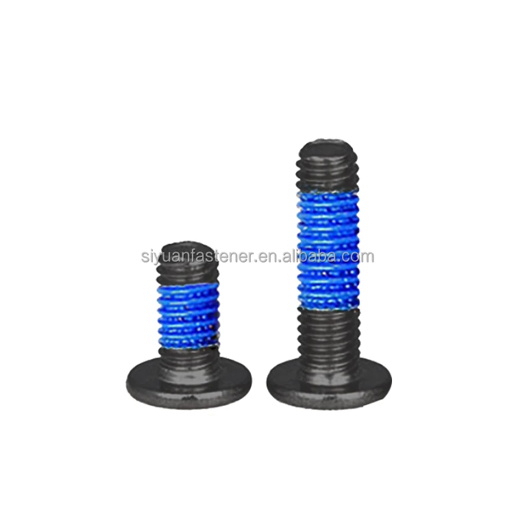 M1M1.2M1.4M1.5M1.6M2M3M4M5M6 ultra Thin Head Micro Screw Stainless Steel Black Torx With Nylon Patch