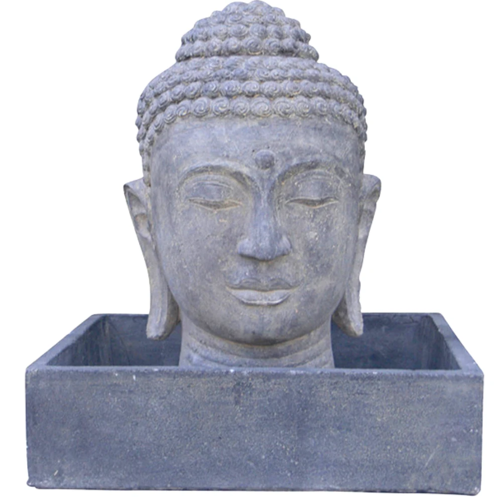 Религиозные сада или интерьера статуя Будды Фонтан со светодиодной ручной резные мраморные статуэтки в естественный водный фонтан SH-SHENGHUA