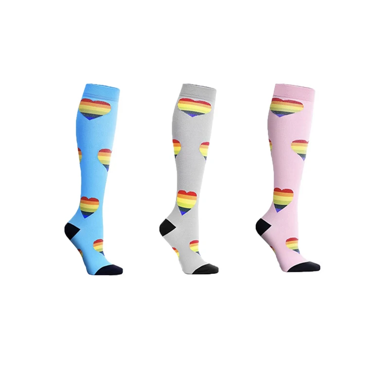2021 Wholesale 40 Designs Available Compression stockings Sport Knee High Running Cycling Tube football  Socks