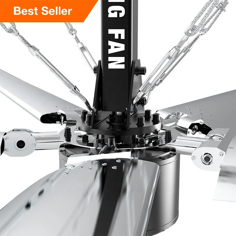 Light weight alloy blade with PMSM motor energy-saving 7.3M/24FT giant industrial ceiling HVLS fan