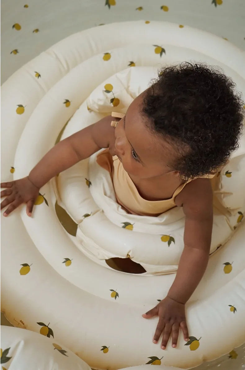 Factory customized eco-friendly thickened vinyl inflatable baby swimming laps pool ring seat float