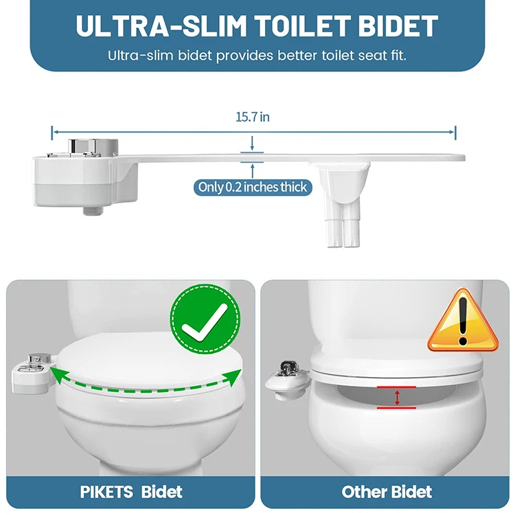 Good Price Mechanical Non-electric Bidet Toilet Seat Custom Retractable Dual Nozzle Bidet Attachment for Bathroom