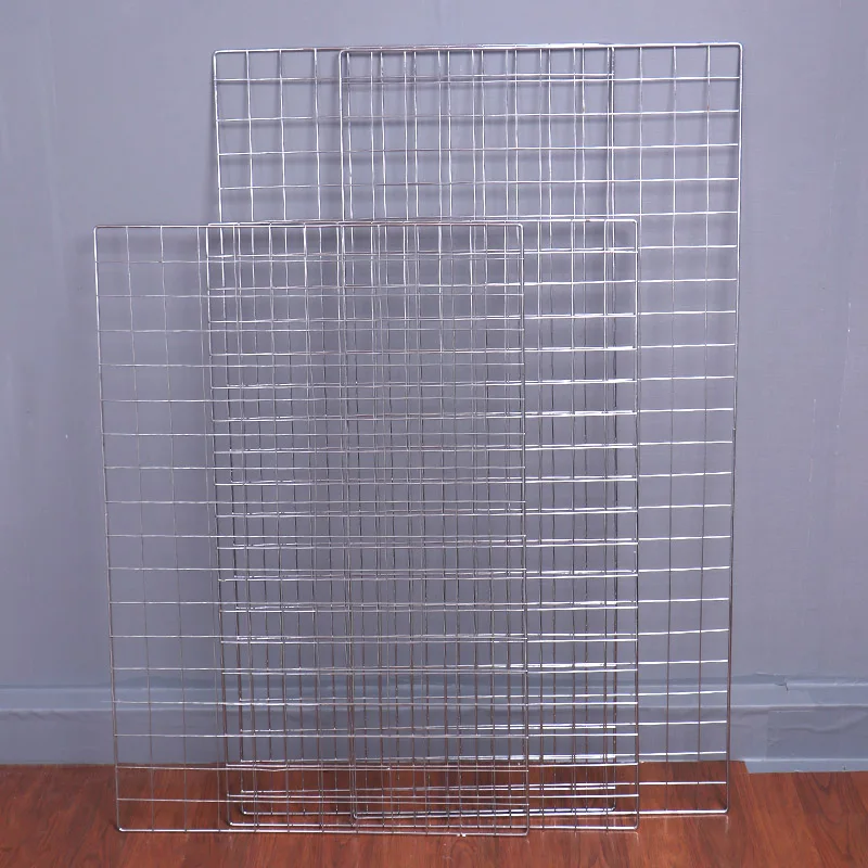 Factory Direct Sale Photo Shelf Wall Decor Electroplated Supermarket Rack Gridwall Panel