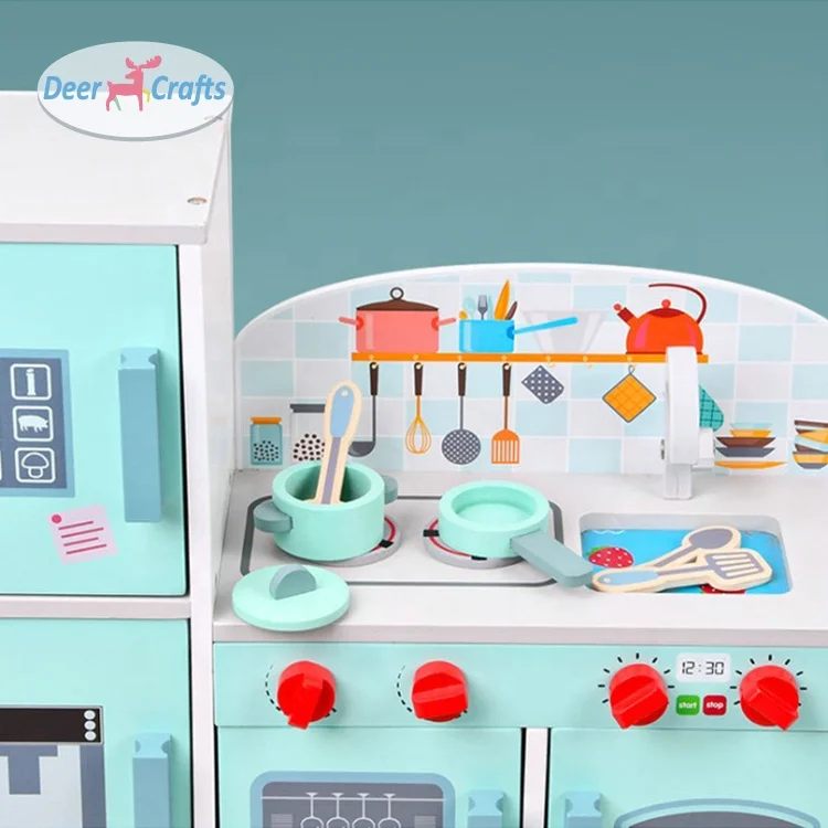 New creative wooden small kitchen role play toy set for kids DC10669