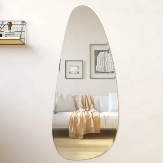 Wholesale modern cheap decorative wall mirror irregular wall mounted frameless big long full body dressing wall mirror miroir