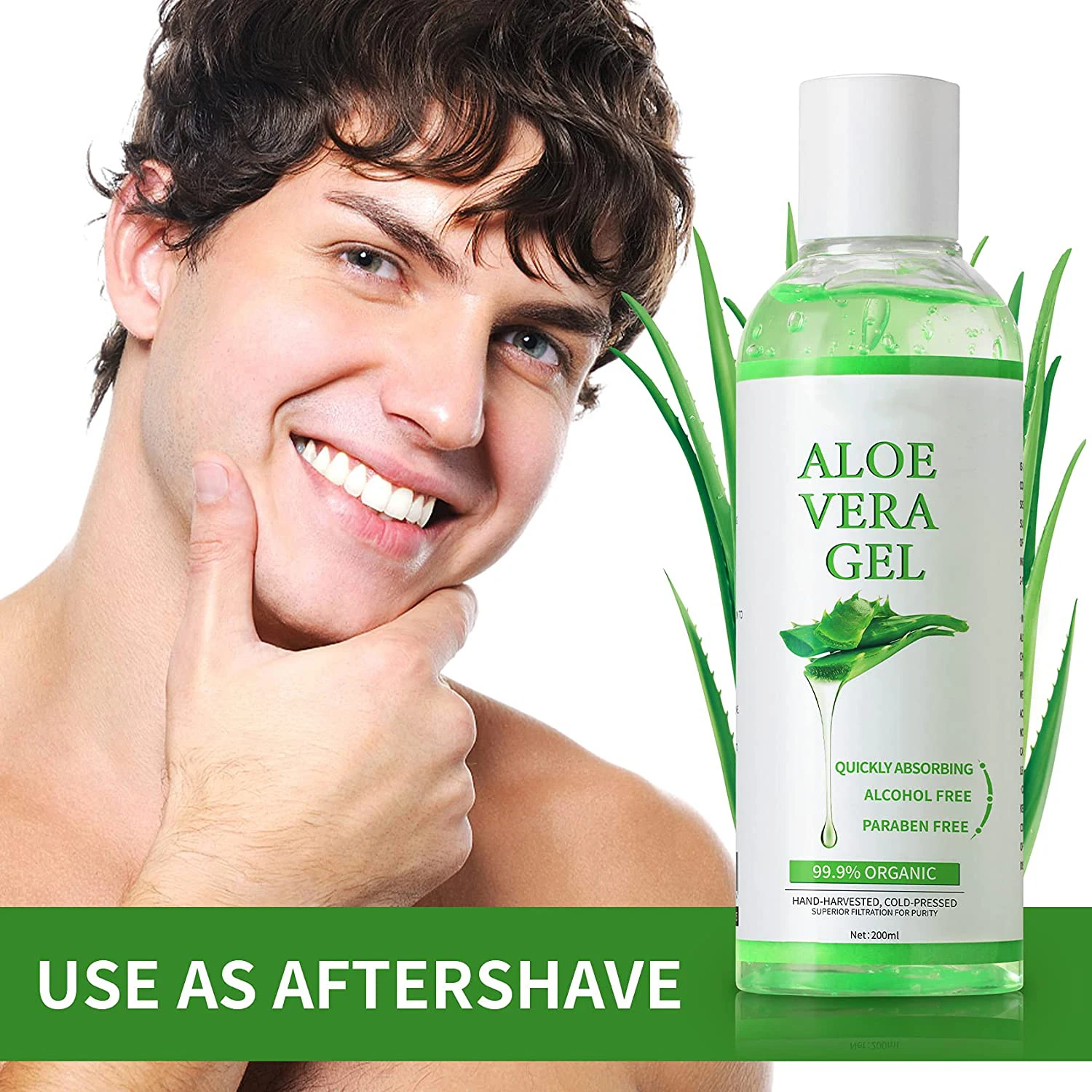 OEM/ODM корейский уход за лицом чистый органический желе Aloevera после солнечного ожога бритье успокаивающий гель с алоэ