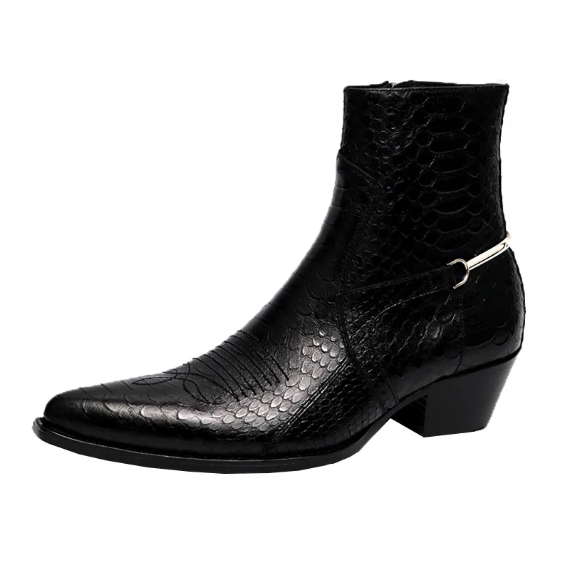Snake print personalized high street Martin boots boots for men shoes leather boots for men