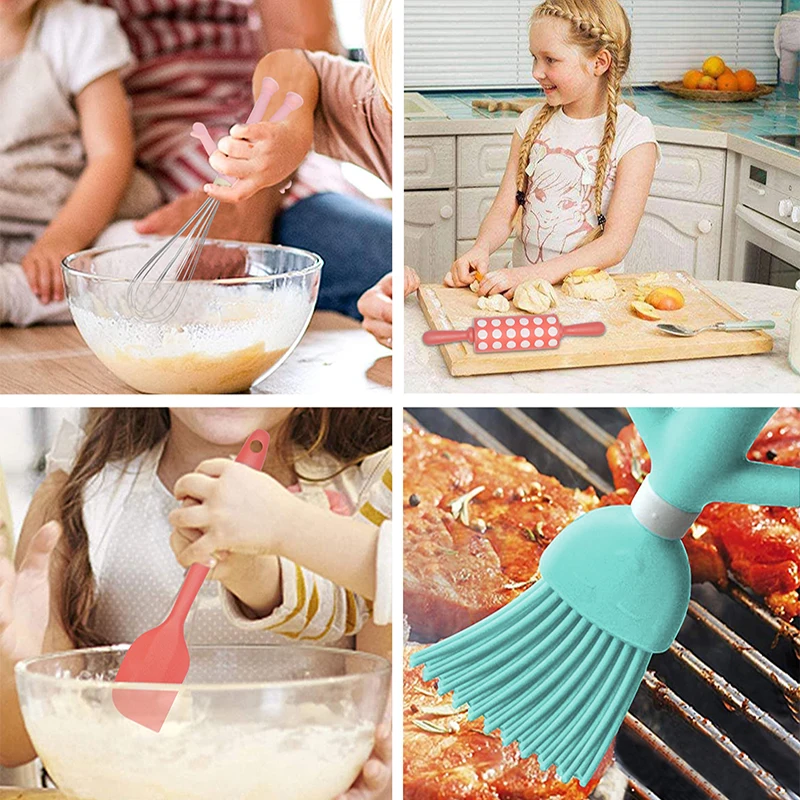 36 Pieces Children DIY Cake Decorative Tools Food Grade Silicone Kitchen Baking Molds Set for Kids