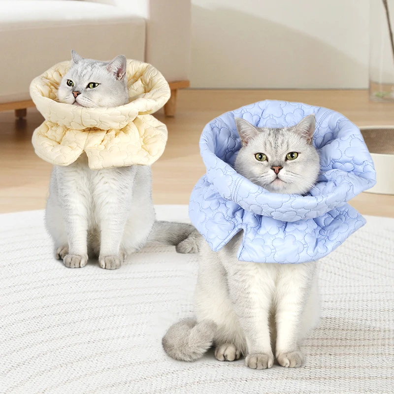 Fashion Adjustable Collar with Embroidery for Cats and Dogs for Warming after Surgery