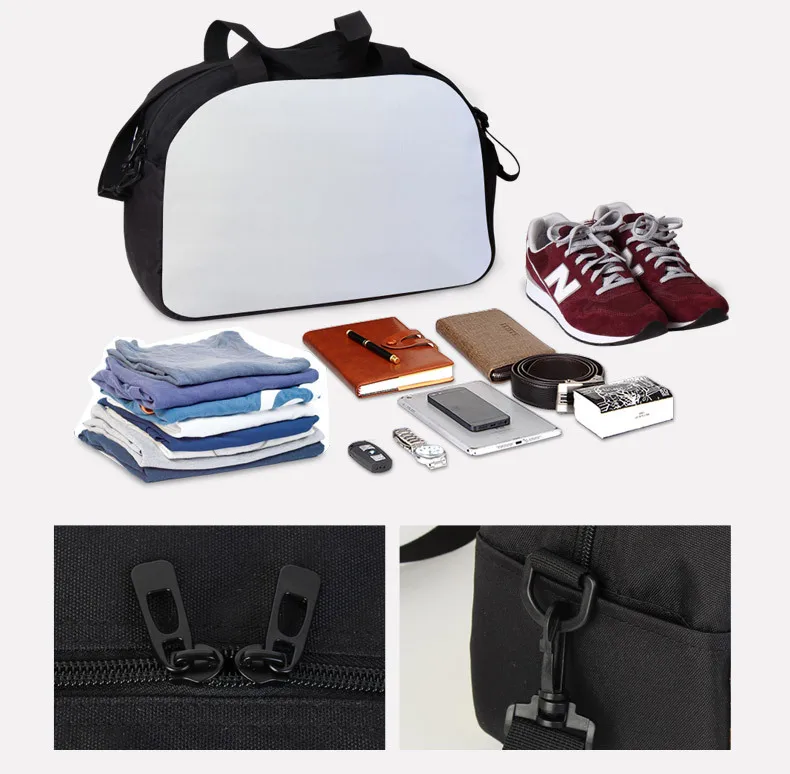 45x29x20cm  Big Size Sublimation Blanks Gym Bags With Removable Flap For Custom Gifts