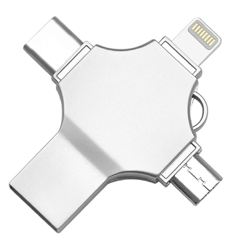 
High Speed Usb Flash Drive 4 In 1 Type C Memory Stick 3.0 Ios Micro Android Otg Pen Drive 64gb 