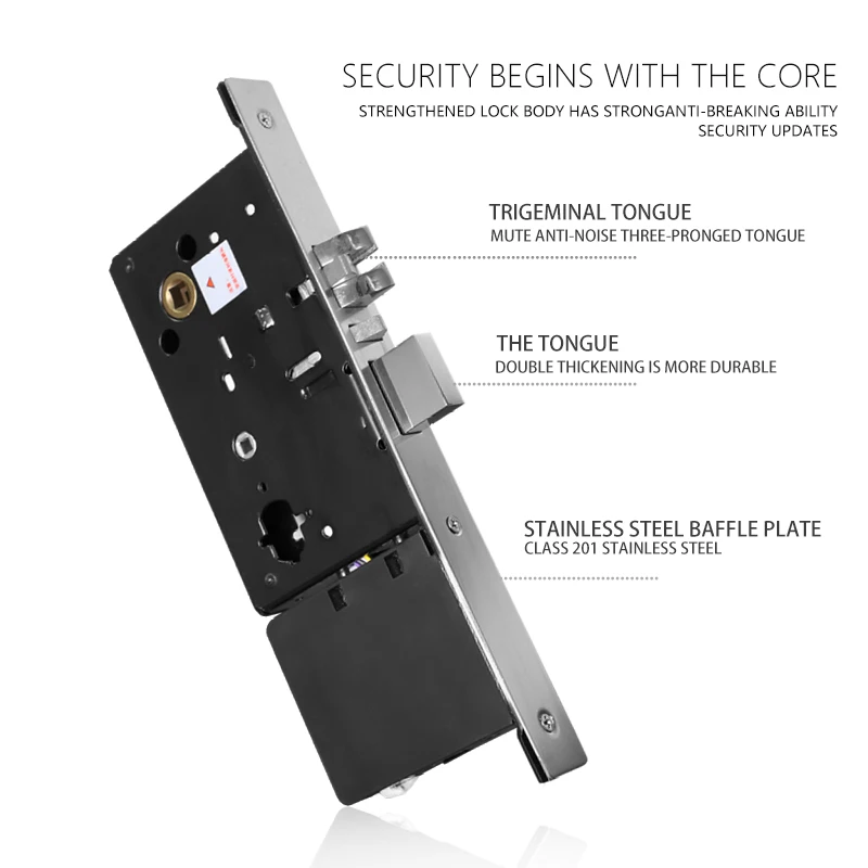 Hot Selling 5 Star Lcd Stainless Chip Temic Inductive Sdk Api Electronic Digital Smart Rfid Key Card Lock Hotel Handle Set Door