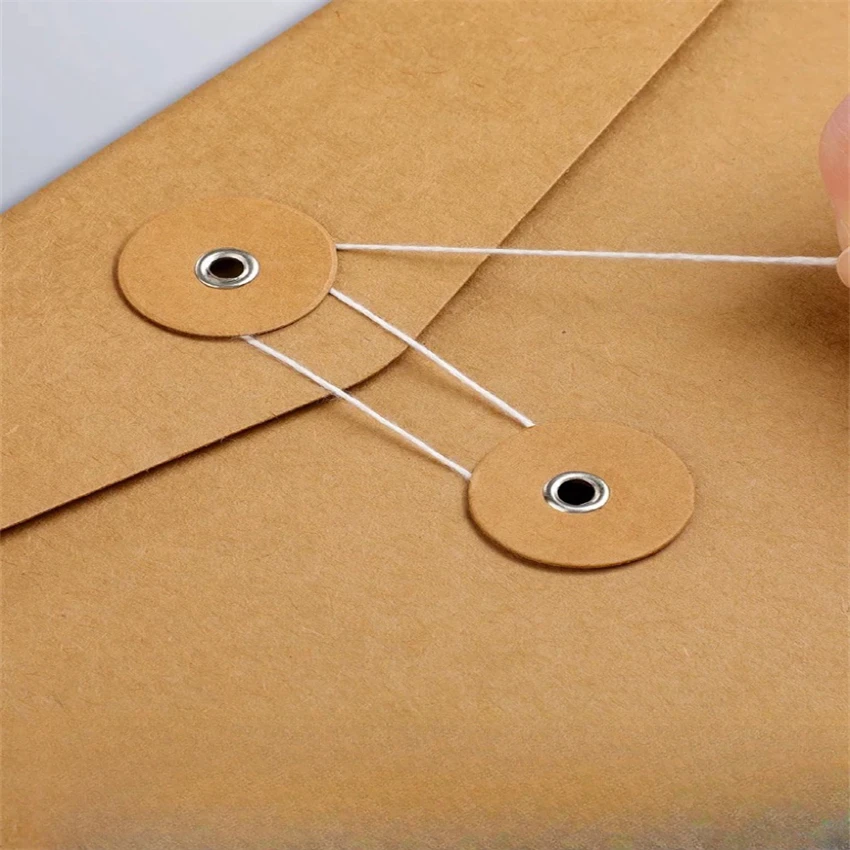 Custom Kraft Paper Document Bag with Eyelet Seal Premium Paper Envelope for Secure Document Storage