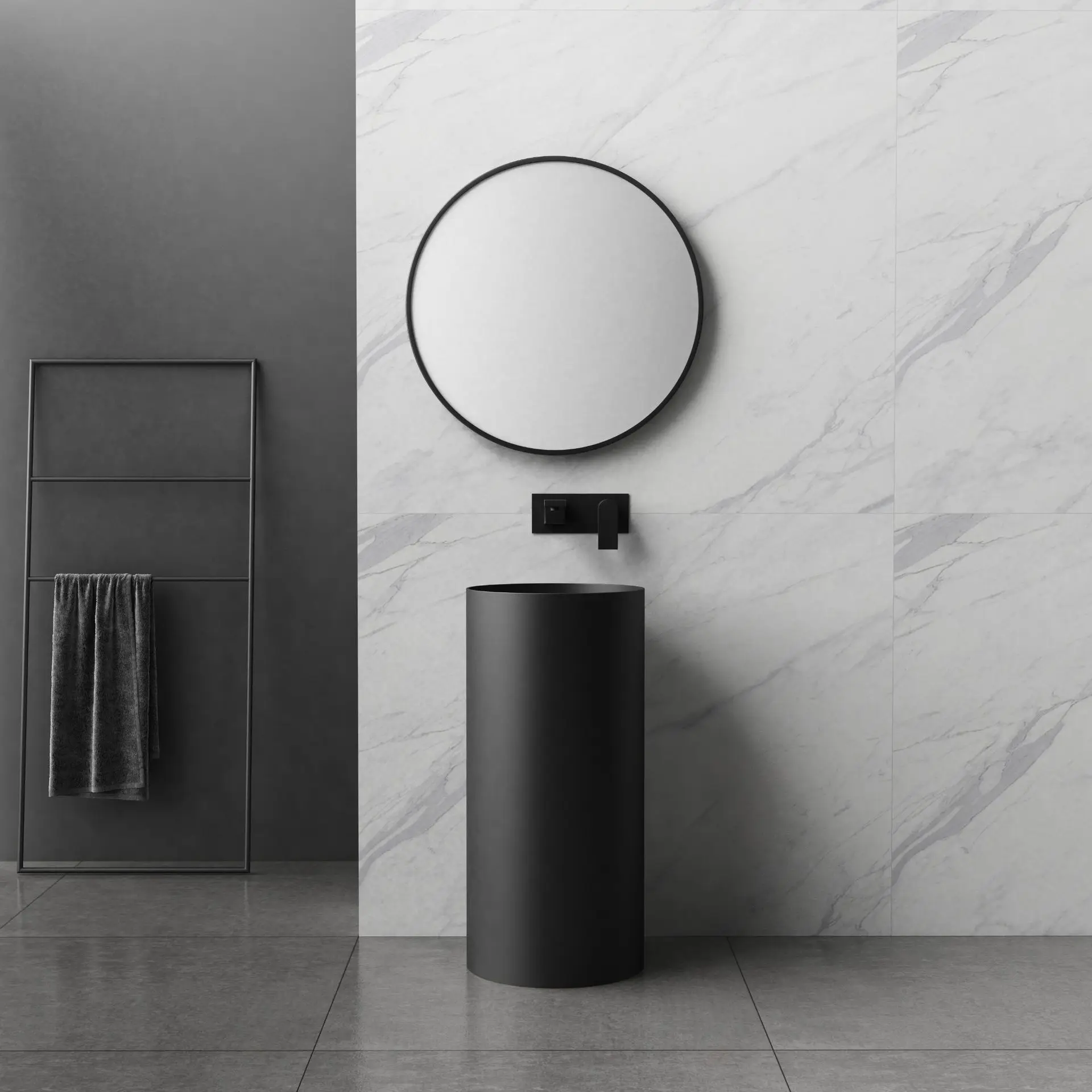 salle de bain lavabo a colonna half cylinder pedestal sink floor standing wash basin ,Free Standing Wash Basin