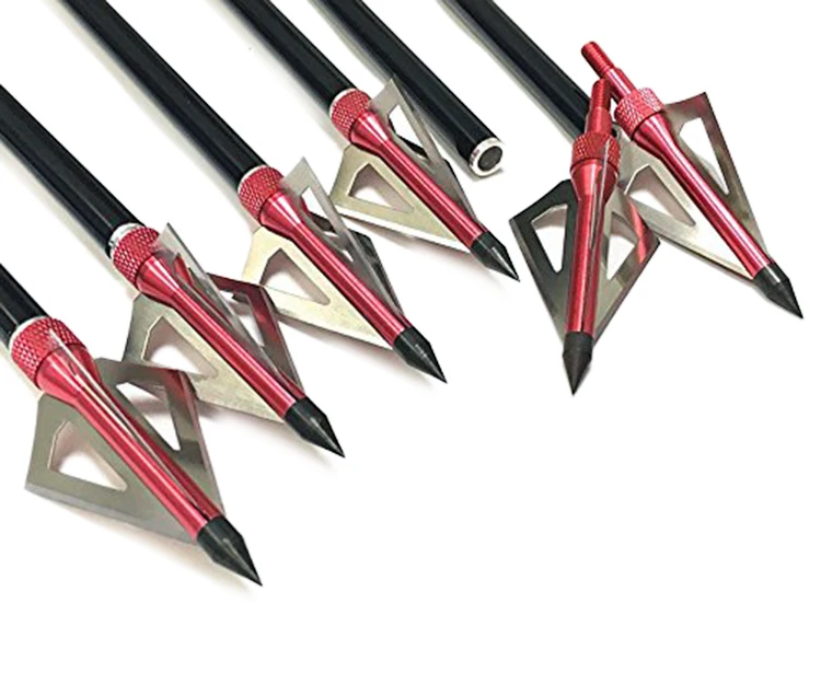 Hunting Broadheads, 3 Blades Archery Broadheads 100 Grain Arrow Tips for Hunting and Shooting Game