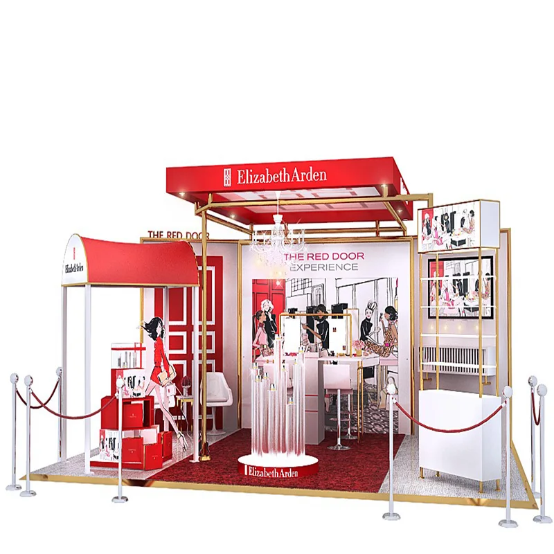 Customized portable cosmetic skincare beauty store pop up shop display stand