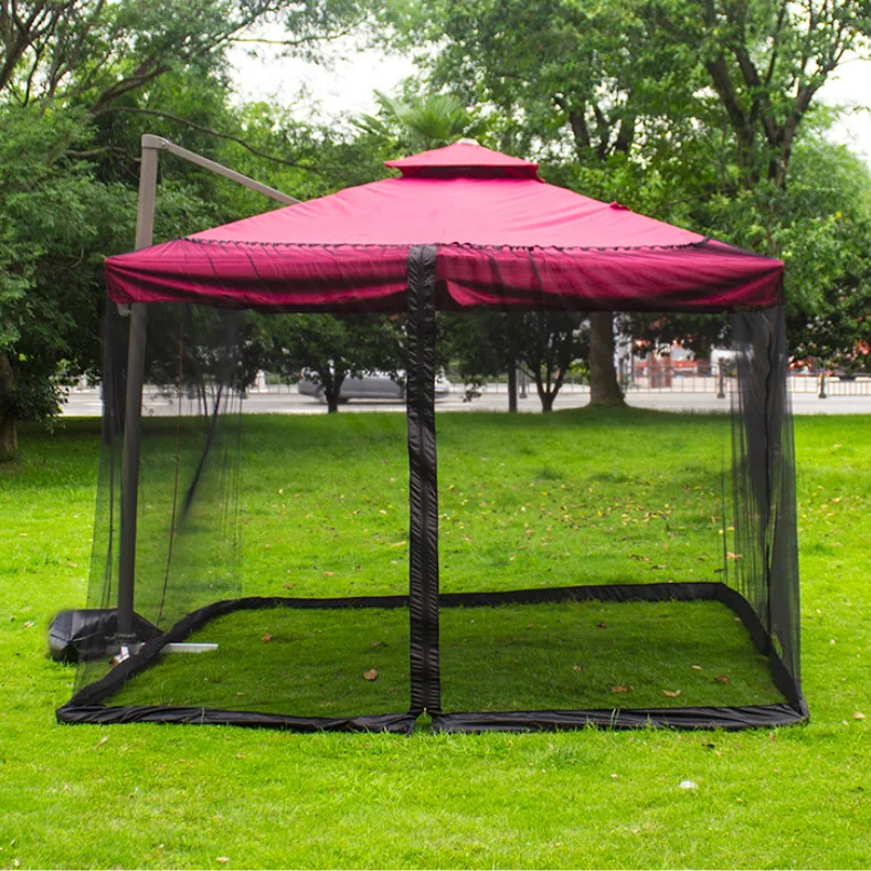 Outdoor Adjustable Large Garden Polyester Mesh Net Screen Large Hanging Netting Patio Umbrella Jumbo Gazebo Mosquito Net