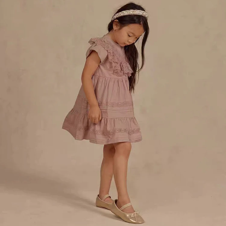 High Quality Comfortable Eco-Friendly Casual Summer Kids Puffy Flower Ruffle Dresses For Baby Girl