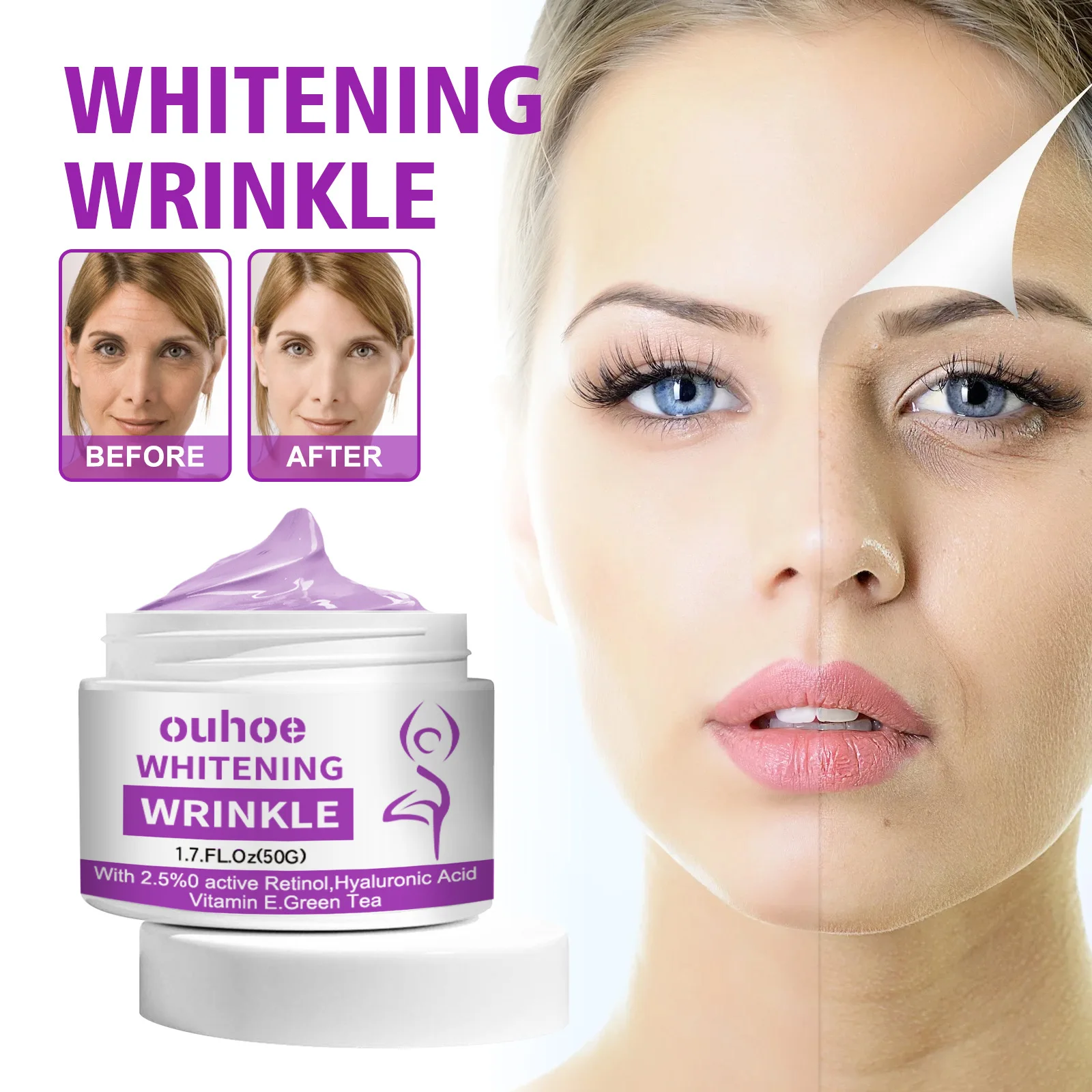Ouhoe Anti-Aging Cream Fading Wrinkle French Lines Neck Lines around the Eyes Anti-Wrinkle Firming Lifting Facial Skin