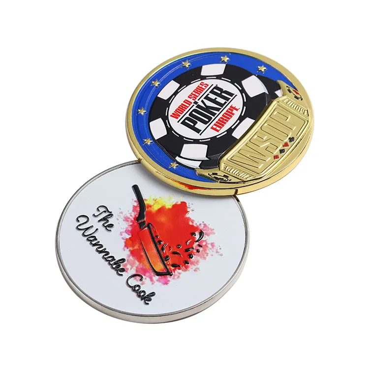 Metal custom print round colored poker chips fridge magnet