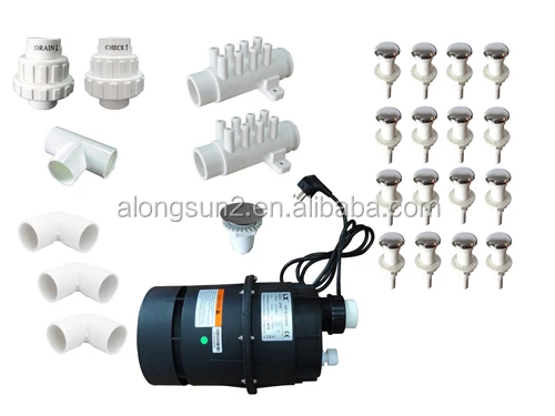 Air Bubble Kit Hottub Garden Pool Spa 6 Jets smart With Led Light Easy Install pool pump jet parts