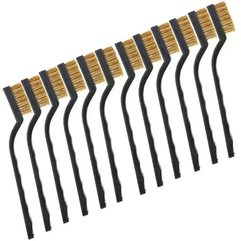 6/12PCS 7inch Steel Brass Wire Brush Paint Rust Remover for Industrial Devices/Inner Polishing Cleaning Brush