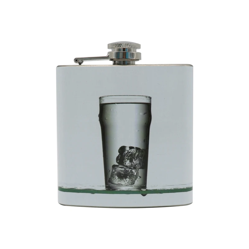 Alcohol Flask Container Stainless Steel 6oz water glass cup water transfer printing Hip Flask Custom Travel Outdoor Whiskey Bott