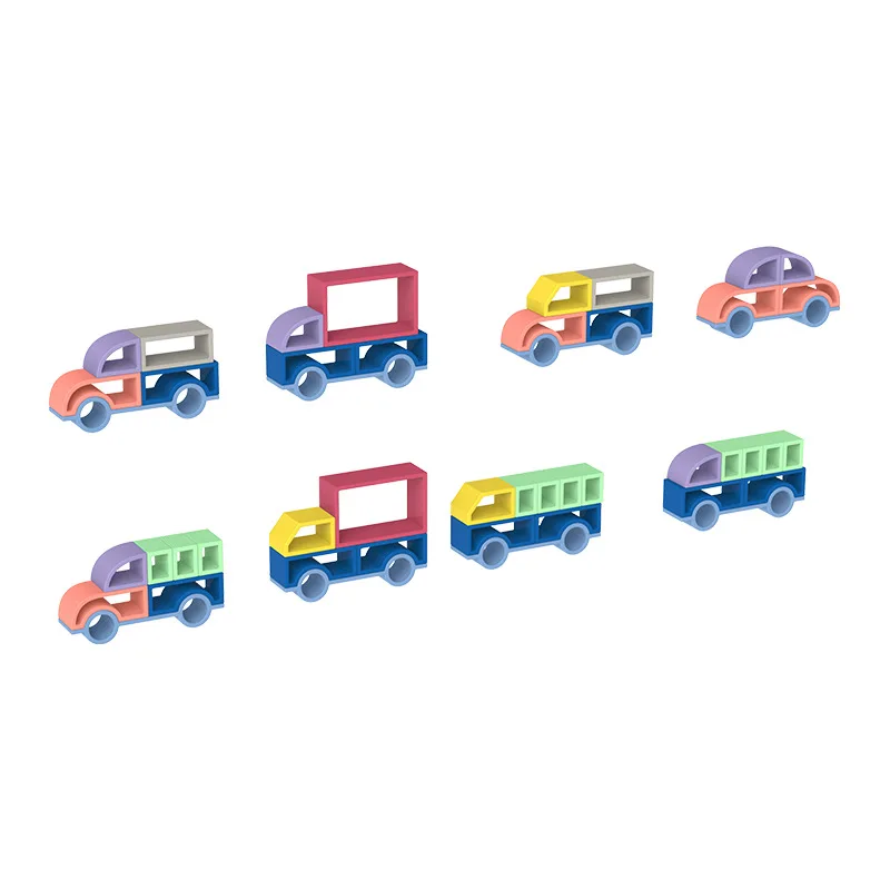 
Baby Eco-friendly Building Brick Toys Set Classic baby teether Parts Educational Gift DIY silicone Blocks 