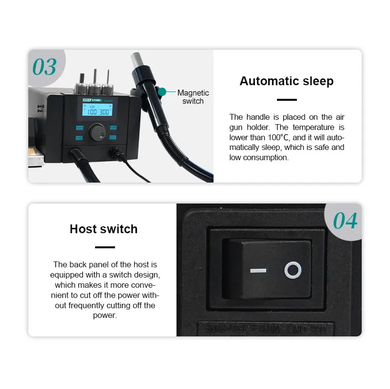 Quick 8786d+ Soldering Station Hot Air Gun Electronic 2 in 1 Welding Rework Station For SMD PCB Mobile Phone Repair Tools