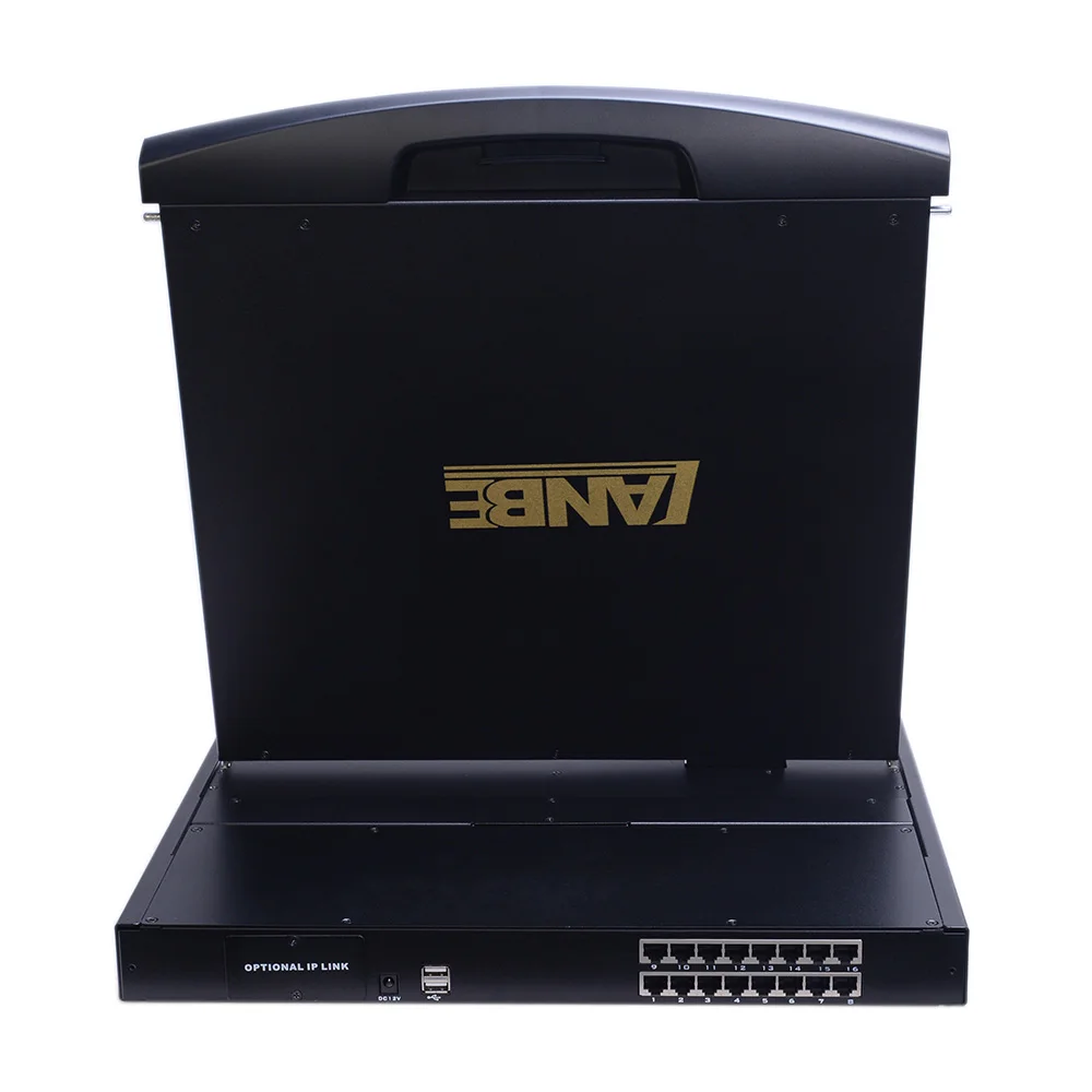 Portable 1U Height 17 Inches Dualrail Type 16 Ports CAT5 LCD KVM Console Switch