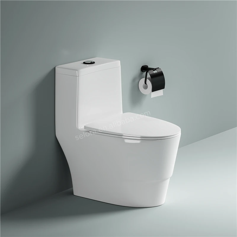 Washdown Rimless S-trap one piece toilet wc bowl for bathroom in white color