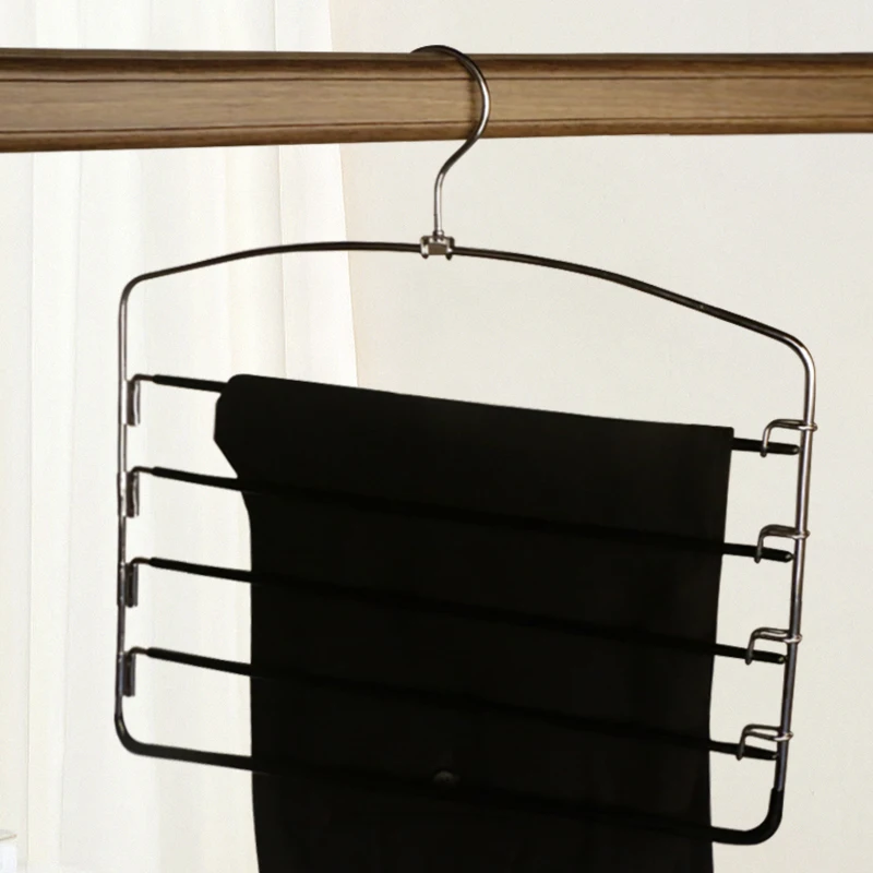 Betterall Stylish and simple 5-layer trouser rack design Towel rack Light luxury metal iron magic trouser rack