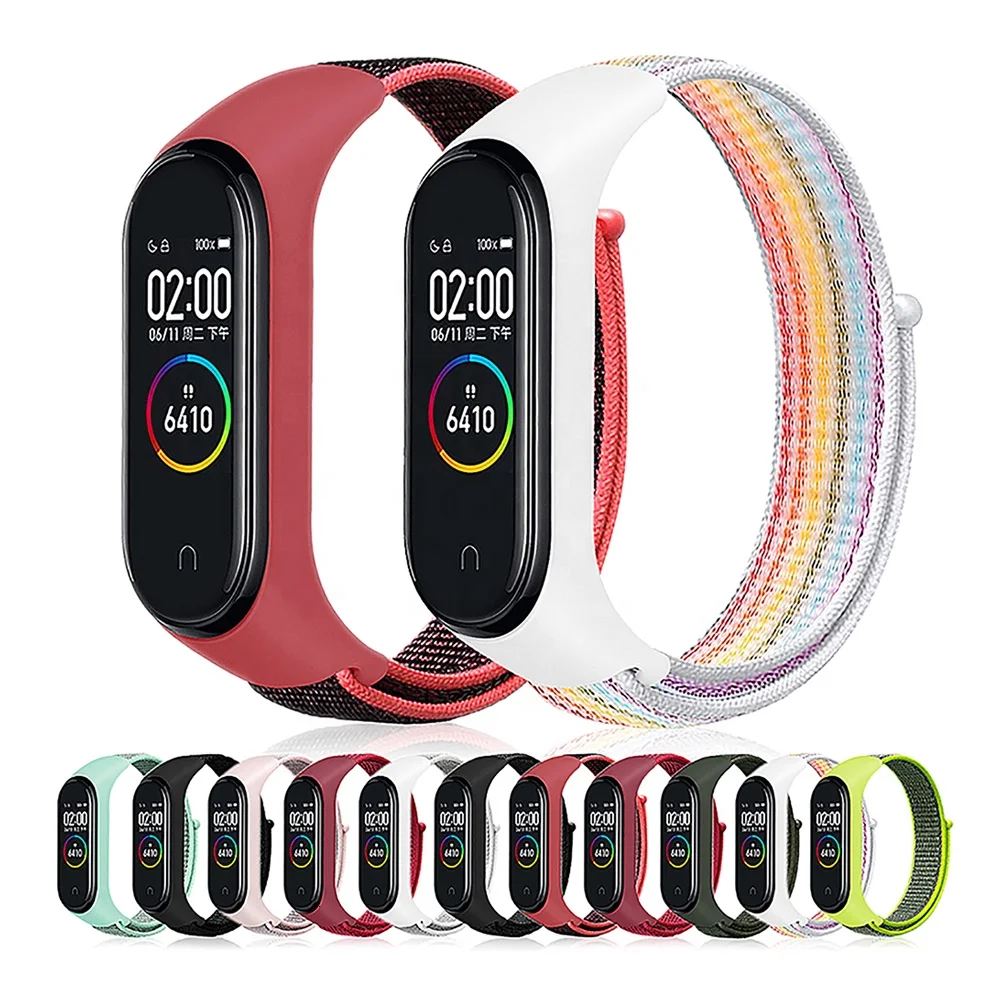 Tschick MI band 4 Strap for xiaomi mi Band 4 3 Sports Nylon Watch Strap Breathable Bracelet Watchband Smart Watch Accessories 4