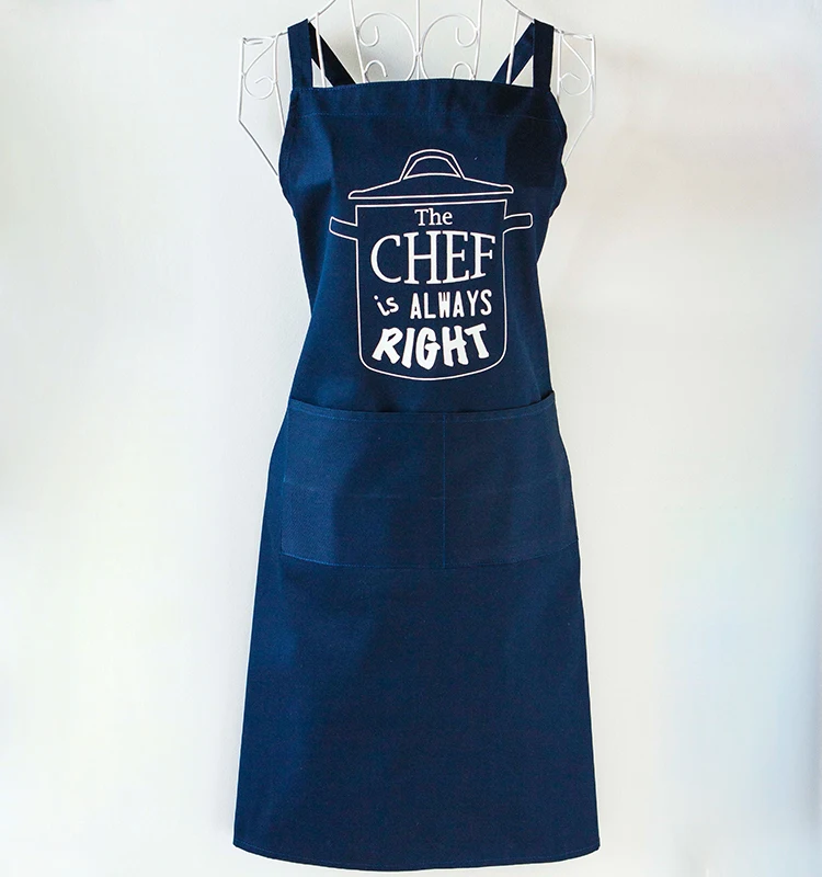 Size Color Customization Poly Pretty Promotional Coffee Shop Hot Sell Cotton Printed Apron kitchen