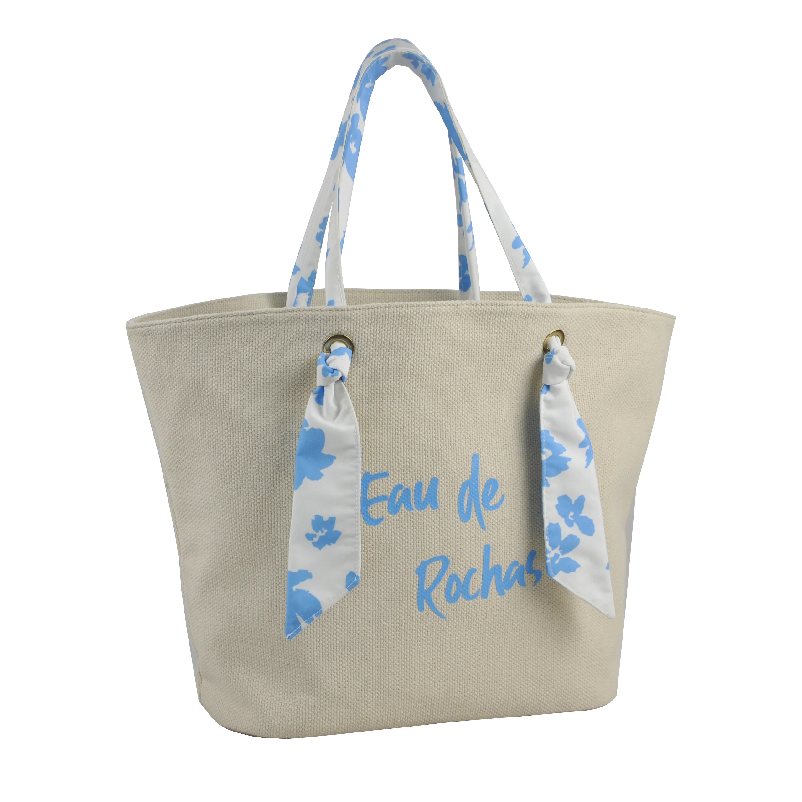 New Fashion Extra Large Hand Bags Shoulder Canvas Tote Beach Bag with Cotton Rope for Ladies