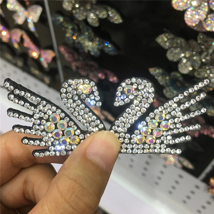 2021 Newest Crystal Rhinestone Diamond Embroidered Patch Sew On Clothes Dress Plant Hat Jeans Sewing Flowers DIY  accessories