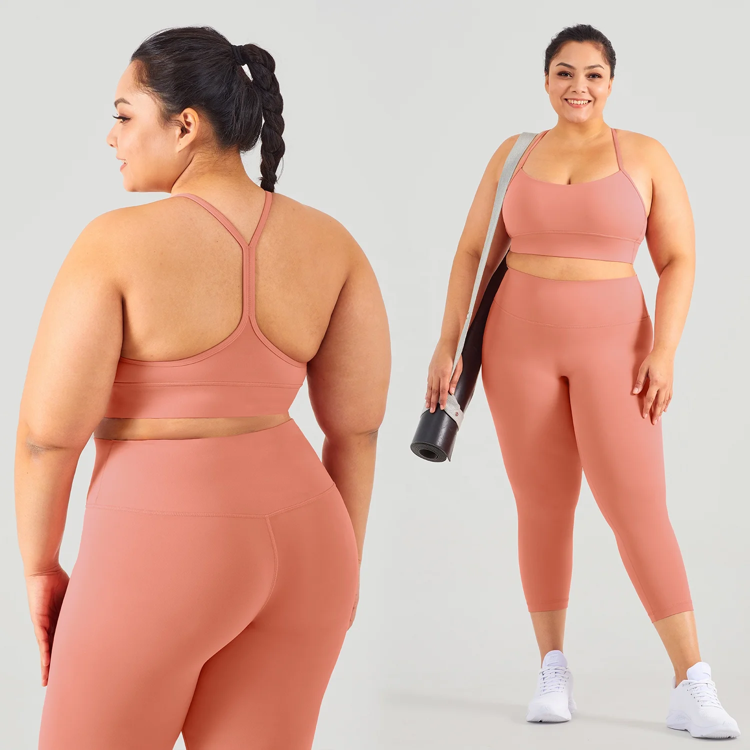2022 Women Fitness Plus Size Yoga Sets Gym High Waisted Elastic Sports Bra Suit